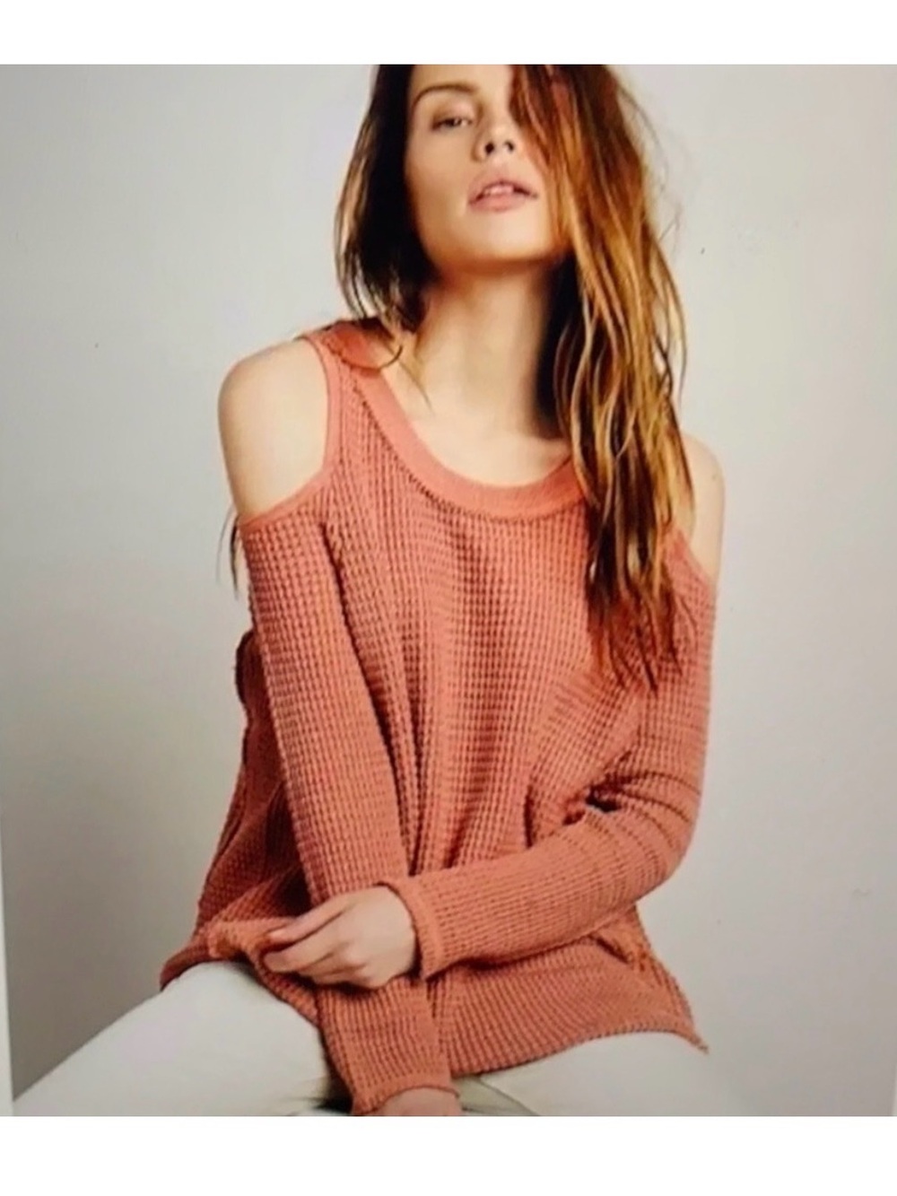 Free People Cold Shoulder Thermal Top Size S